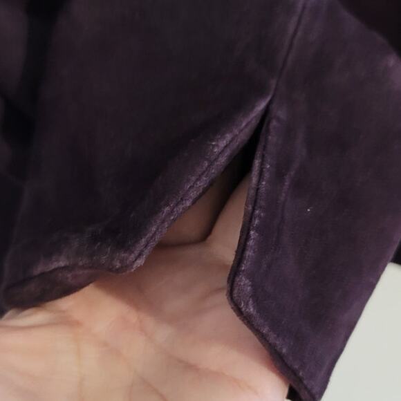 Lafayette 148 New York Ruffled Front Suede Leather Evening Jacket Blackberry 6 - Picture 11 of 12